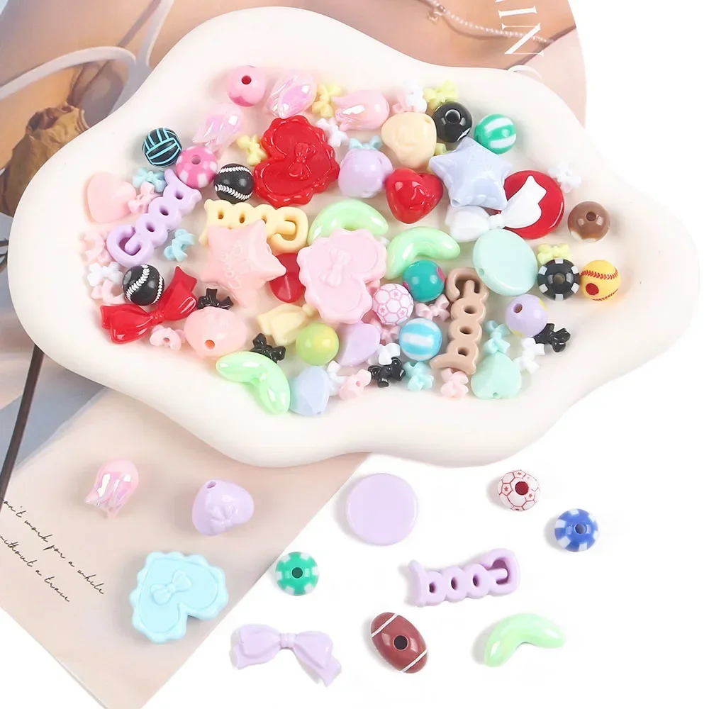 Cute Multi-style Mixed Bead for Jewellery Making Clips Chain Beads Necklace Bracelet DIY Accessories Handmade