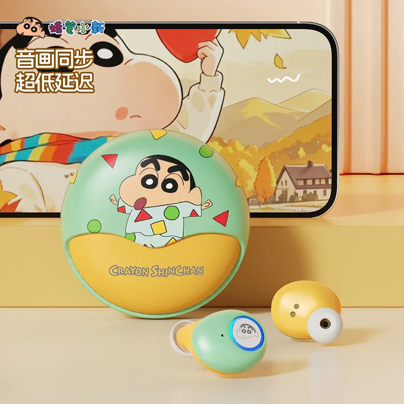 Crayon Shin-chan Creative Bluetooth Wireless Headphones,Clip Type,Covered Open Rotary ,for Games, Sports,Running, Stereo