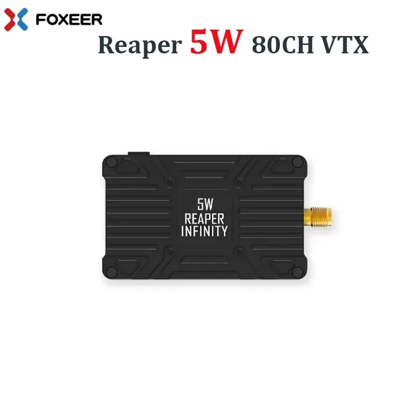 Foxeer Reaper Infinity 4.9G-6G Reaper Infinity 5.8G 5W 80CH VTX Build-in MicFan CNC Heat Dissipation Shell for RC FPV Long Range