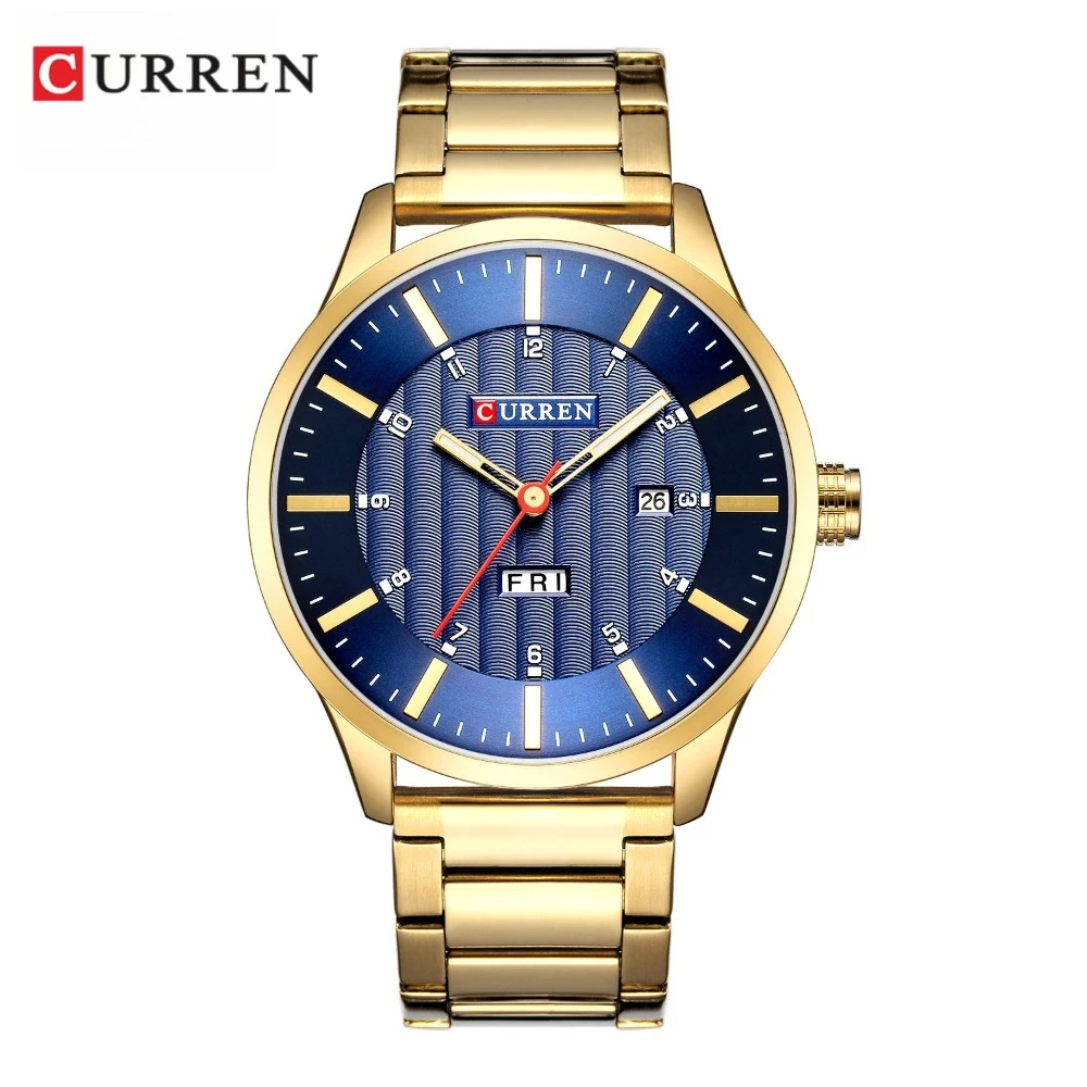 

Curren 8316, роскошные и простые мужские часы со стальной полосой, кварцевые водонепроницаемые часы с календарем для мужчин, Relogios Masculino ساعات