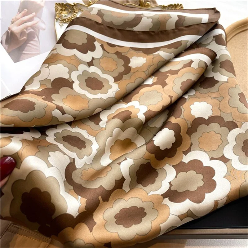 Luxury Silk Skinny Scarf Bag Handle Ribbon Ladies little Print Headband Small Hair Scarves Band Female handkerchief Scarves