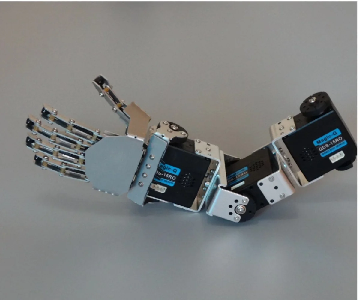 

Assembled Mini Metal 5 Fingers Humanoid Robot Hand with Metal Servos Robotics Claw Clamp Gripper DIY STEM Toys
