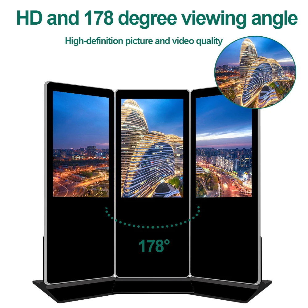 Floor Standing Vertical Indoor Totem LCD Advertising Display Screen Android Interactive Digital Signage