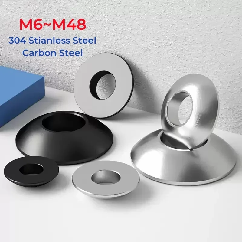 GB849 304 Stianless Steel GB850 Carbon Steel Spherical Conical Washer M6~M48 Countersunk Washers Concave Convex Cone Gasket