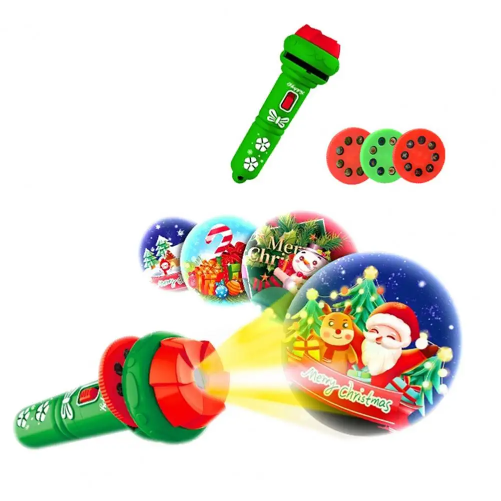 Christmas Children Projector Toy with 24 Slide Shows Simulation Projection Flashlight Luminous Toy Colors Patterns