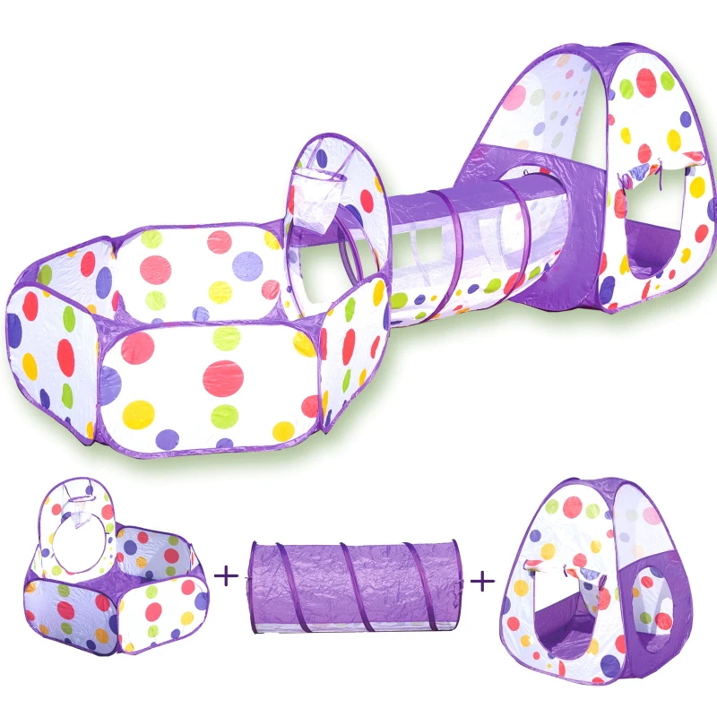 สามชิ้นชุดเด็ก Fire เต็นท์ในร่มบาสเกตบอลสระว่ายน้ําสําหรับชายและหญิง Crawling อุโมงค์เต็นท์บ้านเกมบ้านของเล่นเด็ก