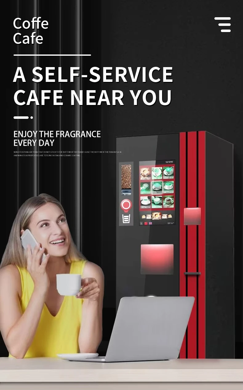 Vending Coffee Machine Timing On Off Energy Saving Sleep Mode Low Noise Operation Gym Shopping Mall Self Beverage Vending Unit