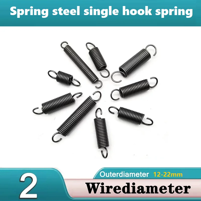 Extension Spring Wire Dia 2.0mm OD 12-22mm with Hooks Small Tension Spring Replacement Parts