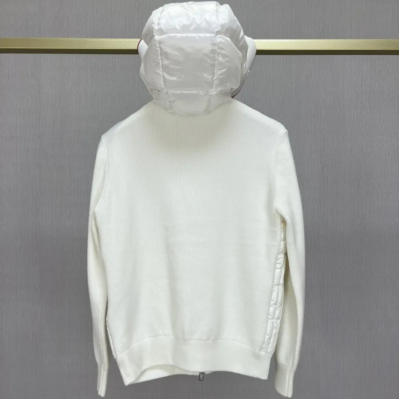 Осенне-зимняя мужская вязаная куртка с капюшоном и пуховым перьями, теплая модная мужская куртка с 3D алфавитом