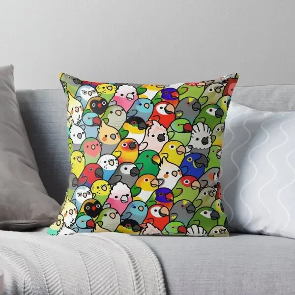 Everybirdy Pattern 2023  Printing Throw Pillow Cover Sofa Home Throw Decor Comfort Fashion Fashion Pillows not include One Side