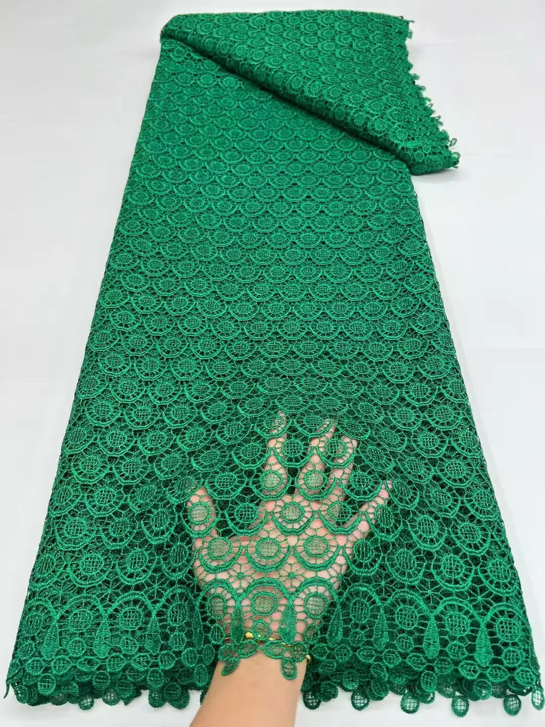 Telas de encaje de cordón de guipur africano para mujer, tela de encaje nigeriano soluble en agua, vestidos de novia, alta calidad, último, 5 yardas