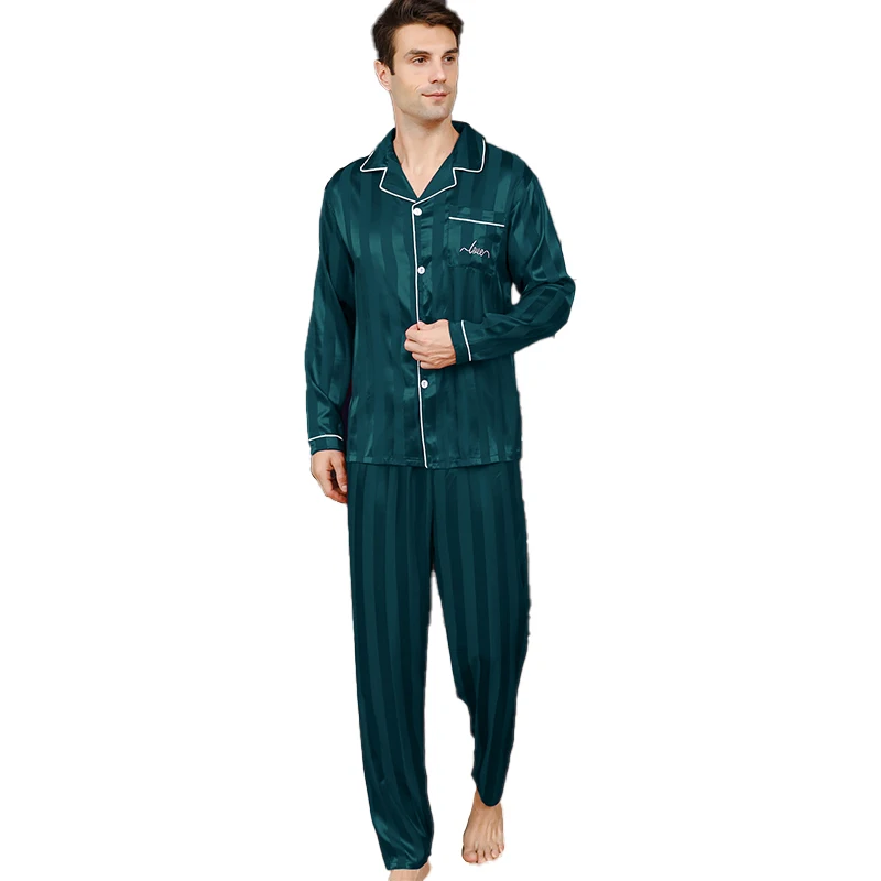 Pyjama à manches longues pour hommes beaux vêtements pour la maison cardigan mince décontracté peut porter deux olympiques été printemps et automne