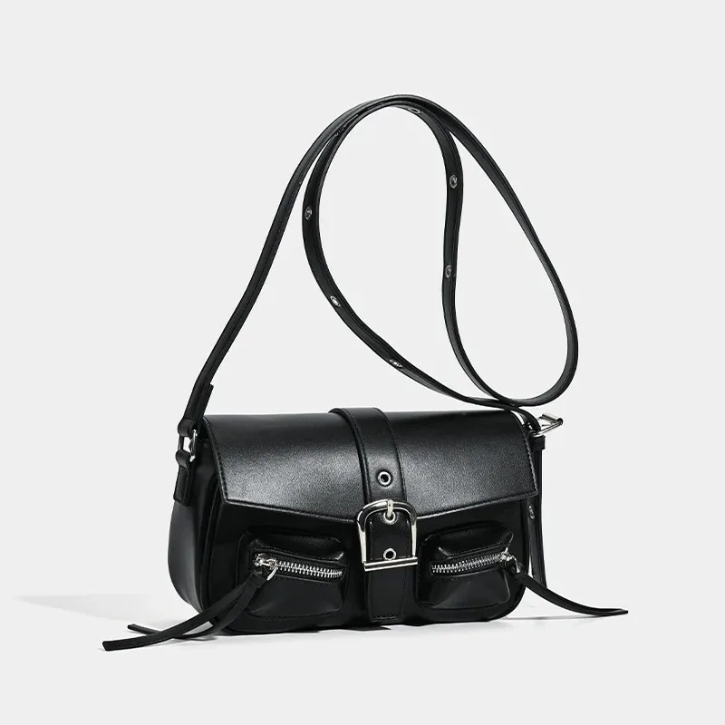 

Fashion Premium Sweet Cool Girl Motorcycle Bag 2025 Multifunctional PU Leather Armpit Bag with Multi-pocket Design for Commuter