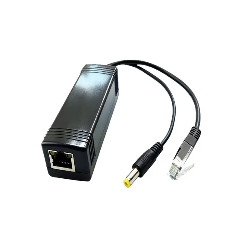 QWE-Power Ethernet Splitter Adapter 30W 2.5G POE Splitter 48V To 12V IEEE 802.3Af For Security CCTV Systems