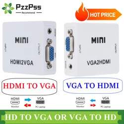 HDMI to VGA Converter With Audio VGA to HDMI Converter HDMI Adapter for Notebook Xbox360 DVD PS3 PC HD 1080P TV Box Projector