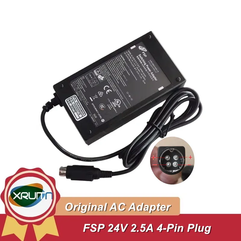 Genuine 24V 2.5A 60W 4-PIN AC DC Adaptor Adapter FSP FSP060-DAAN2 FSP060-DAAN3 For H00000901 HU10142-16137 Power Supply Charger
