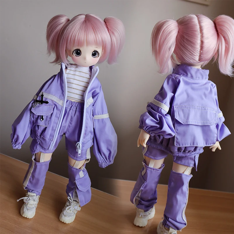 BJD doll clothes set suitable for 1/4 1/6 size bjd doll clothes daily sports punk tooling suit doll accessories (four points)