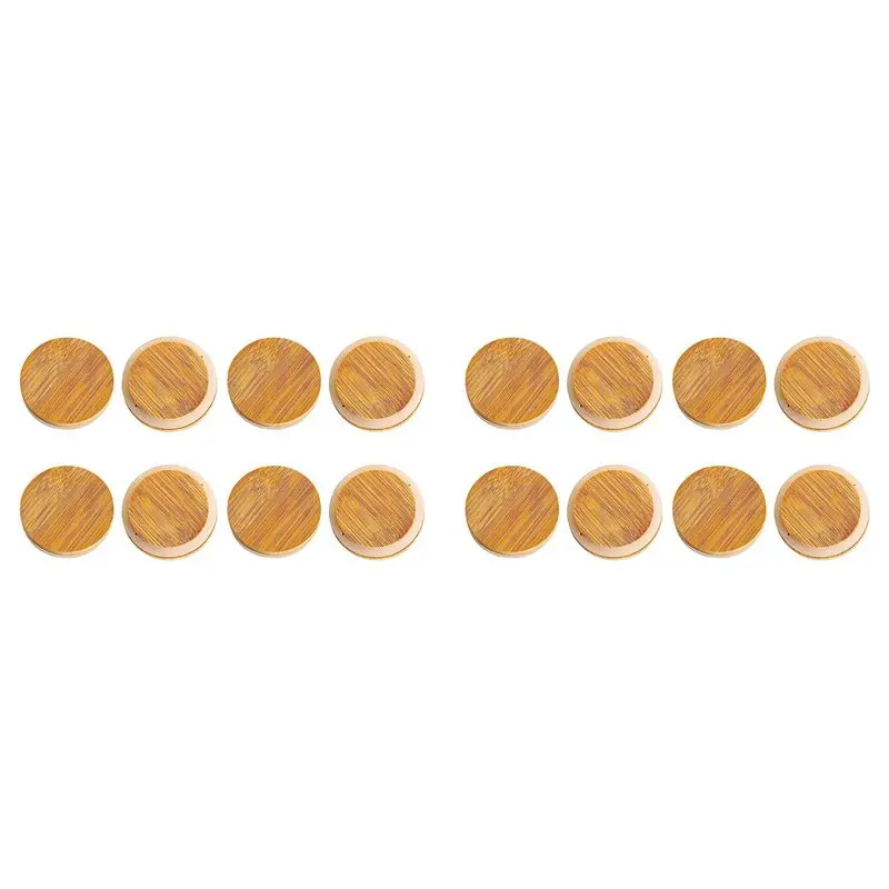 AB33-Wooden Jar Lids, 16 Pcs Bamboo Wooden Storage Lids Regular Mouth, Reusable Ball Wooden Lids For Jars 70Mm