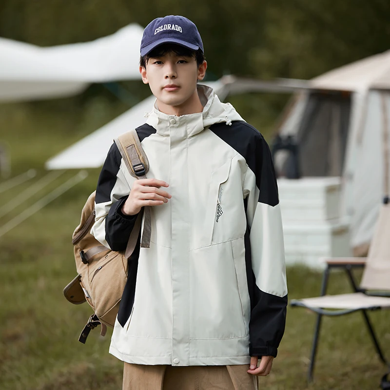 커플용 야외 캐주얼 긴팔 재킷 스탠드 칼라 방풍 방수 폴리에스터 섬유 유니버설 핏 봄 시즌