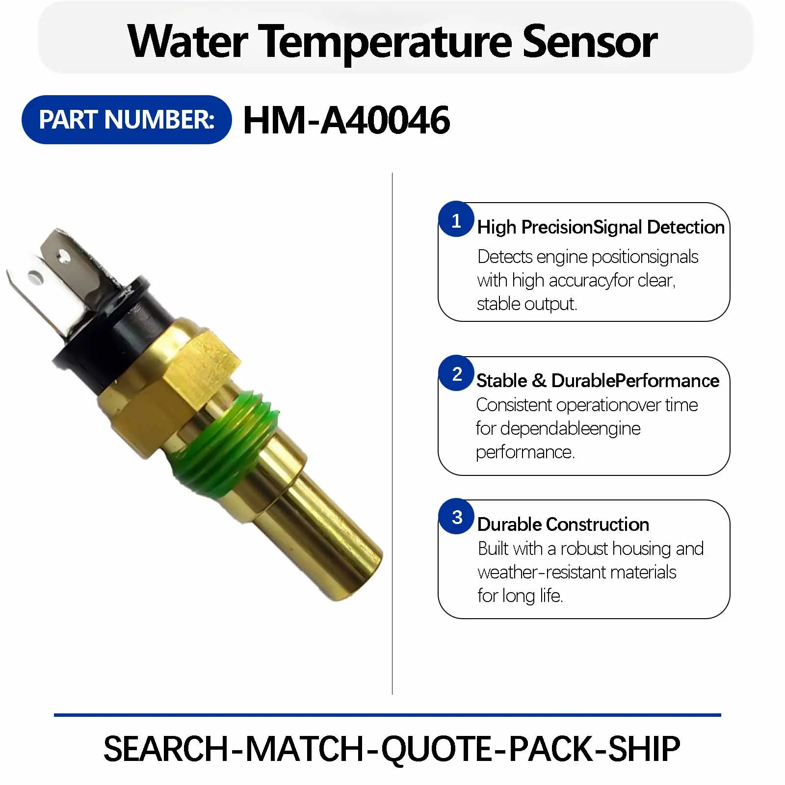 HM-A40046 Water Temperature Sensor For Hyundai R210-5 Excavator