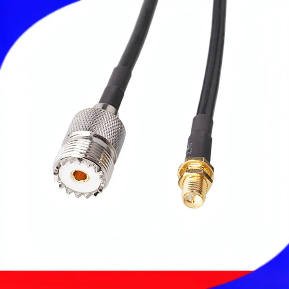 SMA Female Right Angle To UHF Male Coaxial Cable RG58 Radio Antenna Transceiver Signal Link Extension Adapter Component