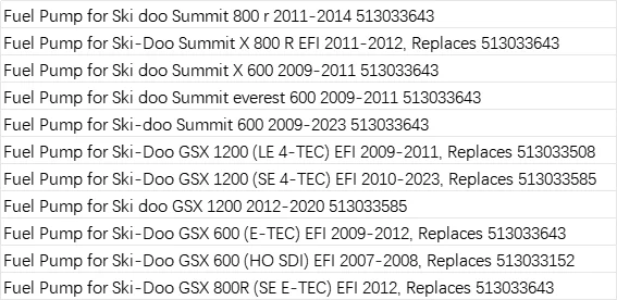 Fuel Pump for Ski-Doo Summit X 800 R EFI Summit X 600 for Ski-Doo GSX 600 1200 800R 2009-2023 513033643 513033585