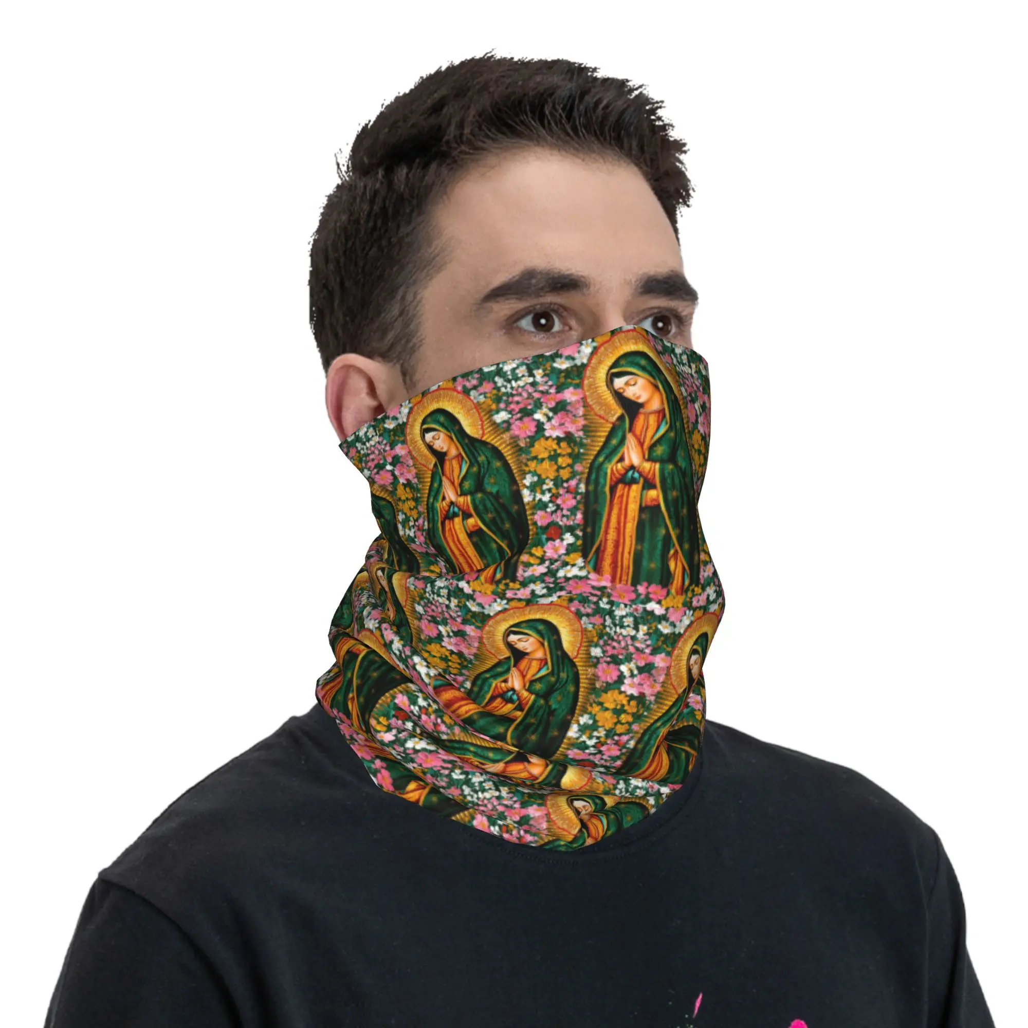 Our Lady Of Guadalupe Virgin Mary Mexican Bandana Neck Gaiter Printed Face Scarf Face Mask Outdoor Sport Unisex Adult All Season