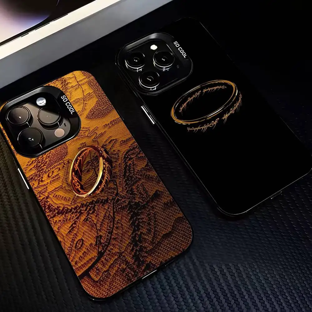 

Lord of the R-Rings M-Map Logo Phone Case For iPhone17 16 15 14 13 12 Pro Max Grey Black Matte Laser Metallic Aurora Funda