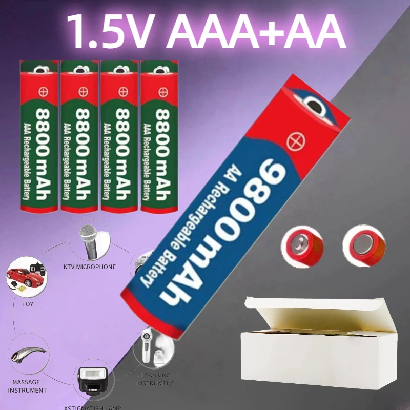 

Long Lasting 1.5V AA AAA Rechargeable Batteries with Low Self-Discharge, High Capacity for Toys, Cameras, Clocks, Shavers