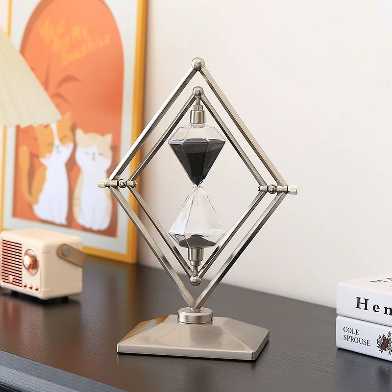 Creative Geometric Time Hourglass Timer Ornaments Light Luxury Soft Decoration High-end Niche Office Study Decorations Nordic