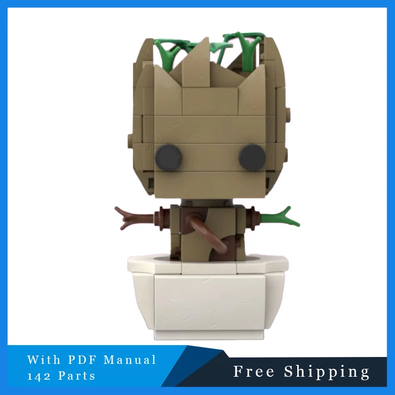 142-teiliges MOC-Baustein-Set, minimalistisch, niedlich, Holzmann-Modell, Lernspielzeug-Set für Jungen und Mädchen, perfektes Geburtstags- und Weihnachtsgeschenk