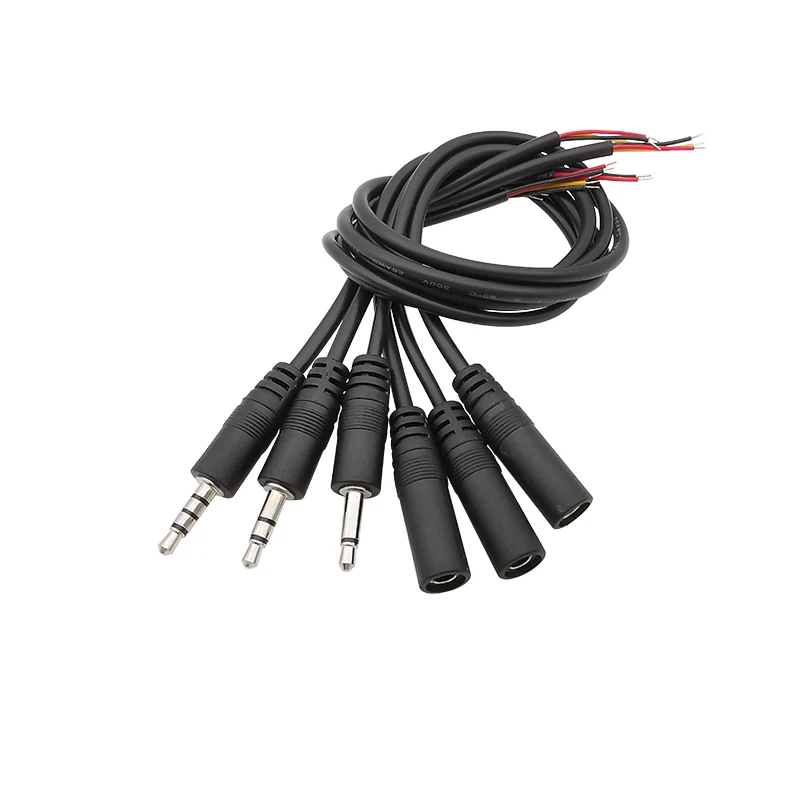 3.5mm 2/3/4 Pole Male Female Audio Headphone Extension Cable Aux Connector 3.5mm Mono / Stereo Plug Jack DIY Repair Audios Wires