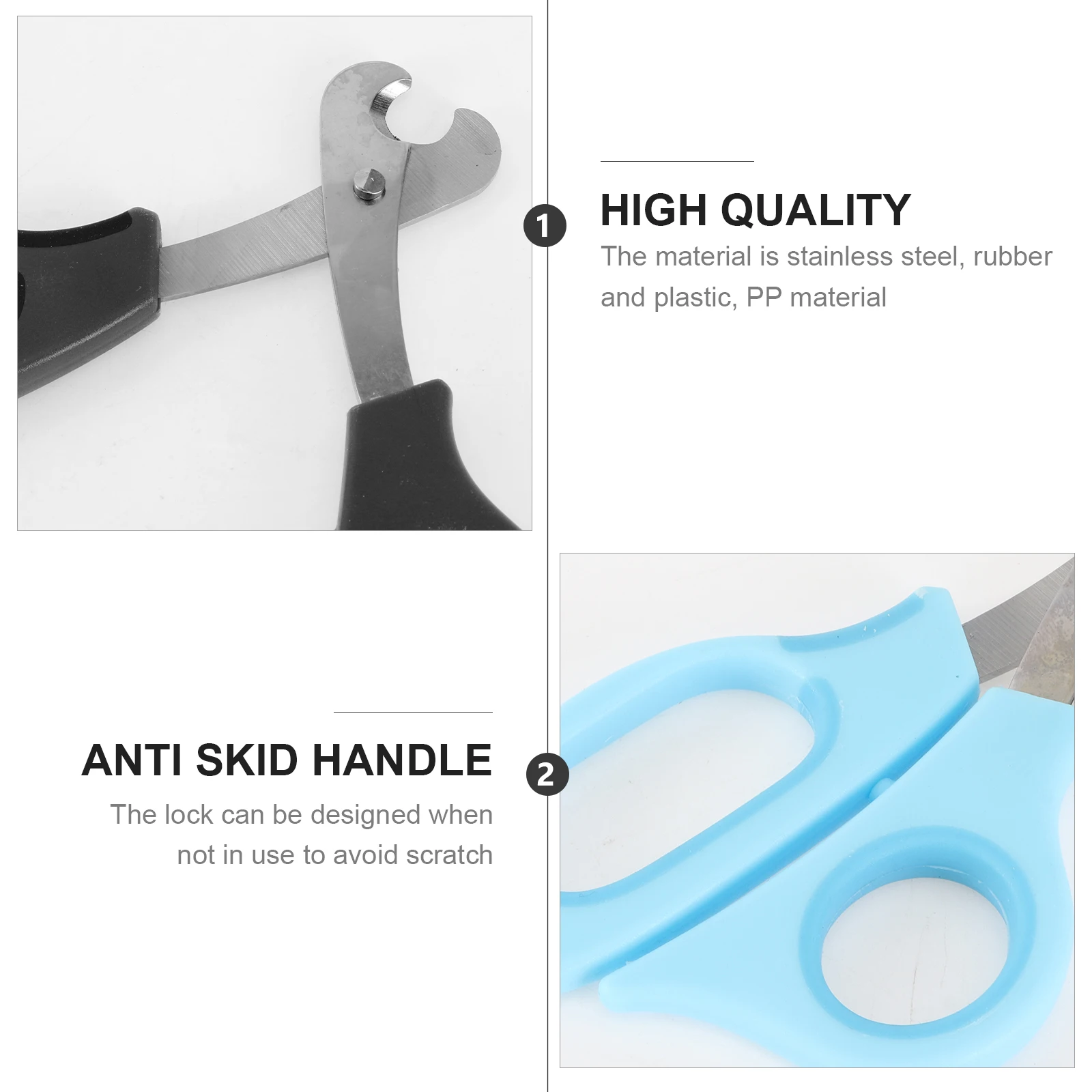 

2Pcs Cat Clippers Stainless Steel Durable Safe Pet Nail Trimmer Ergonomic Dog Puppy Trimmer Pet Grooming Tool Accessories