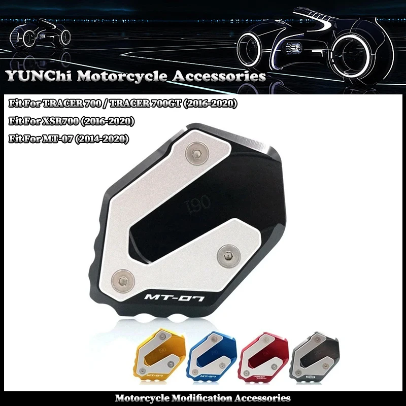 Fit For YAMAHA MT-07 XSR700 TRACER 700/700GT MT07 Motorcycle CNC Kickstand Foot Side Stand Extension Pad Support Plate Enlarge