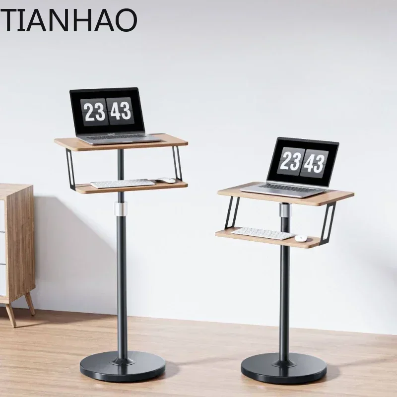Mobile All-In-One Computer Desk with Vertical Placement and Standing Workstation