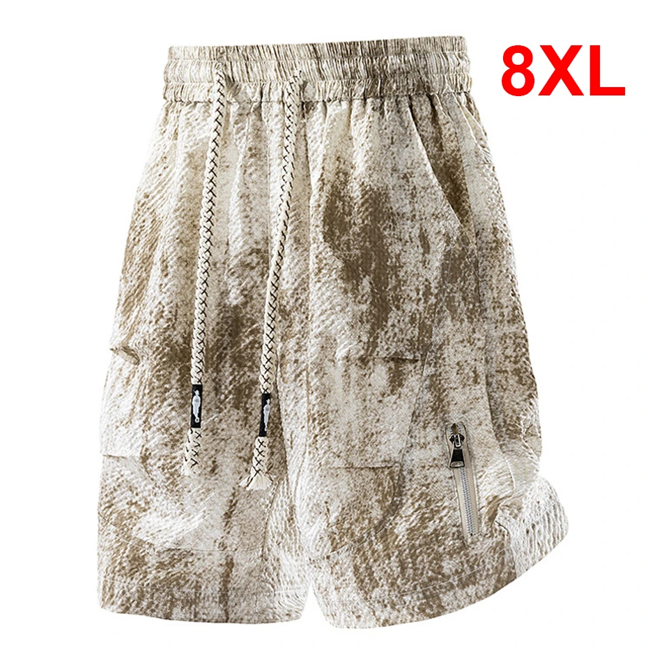 8XL Plus Size Shorts Men Summer Tie Dye Short Pants Fashion Casual Shorts Male Big Size 8XL