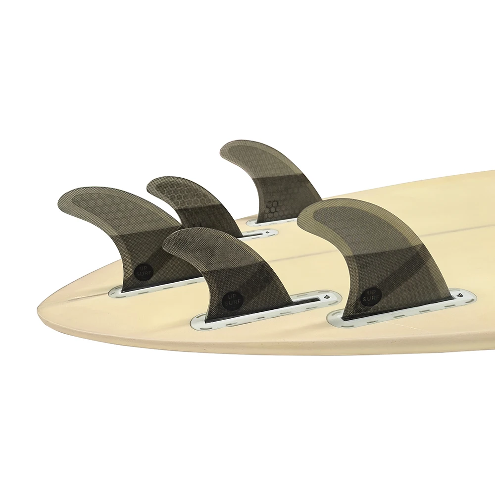 UPSURF FUTURE Surfboard G5+ GL Fins Tri-Quad Fin Set for Single Table 4 Color Honeycomb Fiberglass Surfing Fins