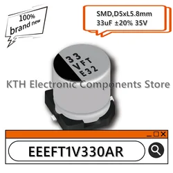 10PCS EEEFT1V330AR EEE-FT1V330AR 33uF 35V new original SMD aluminum electrolytic capacitor 5x5.8mm screen printing 33 VFT