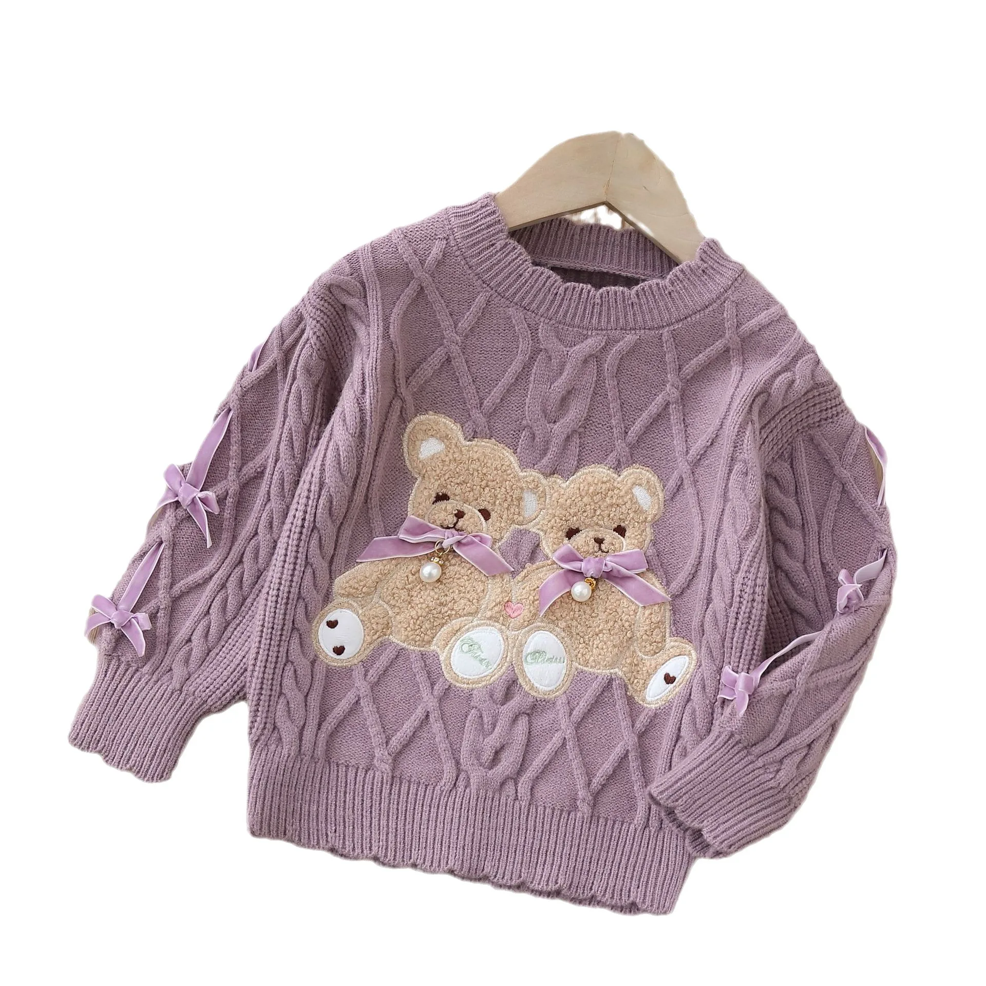 Girls Sweaters Spring Autumn Children Knitted Cartoon Sweatshirts For Baby Girl Woolen Tops Kids Pullover Sweater Clothing 6Y