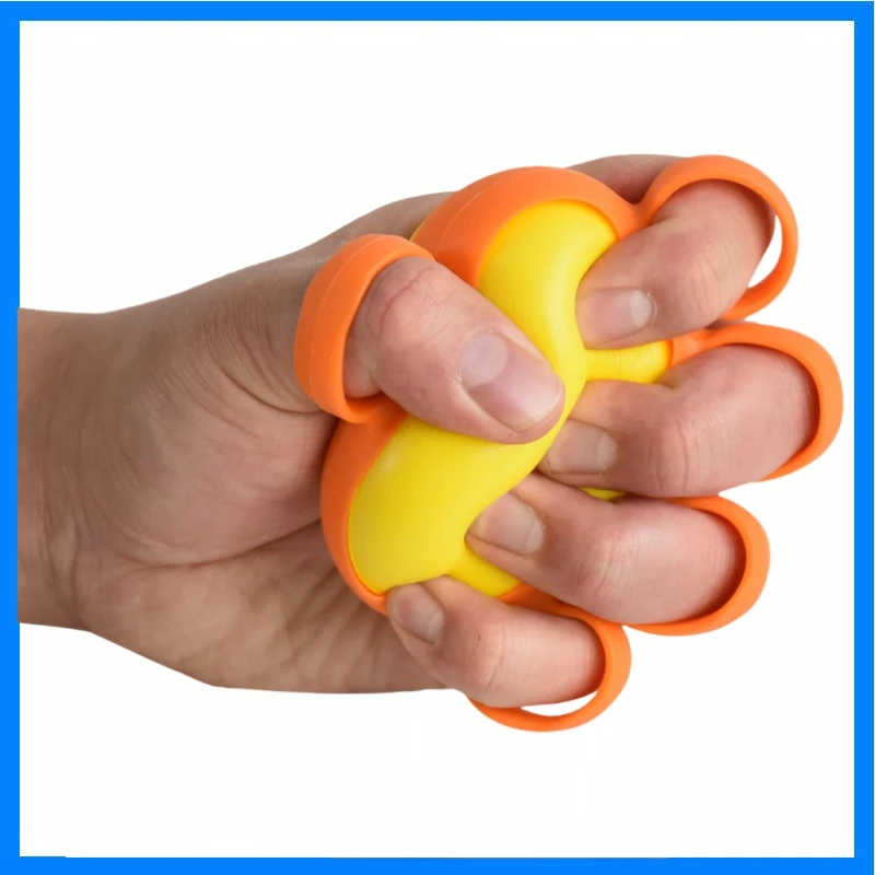 5 Finger Grip Exercise Ball Silicone Squeeze Ball Hand Grip Strength Trainer Rehabilitation Ball Stress Relief Fidget Toy for Ha
