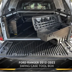 Tailgate Swing Case Storage Tool Box for Ford Ranger T6 T7 T8 Wildtrak Raptor 2012-2022 Rear Cargo Bed Storage Box 1PC