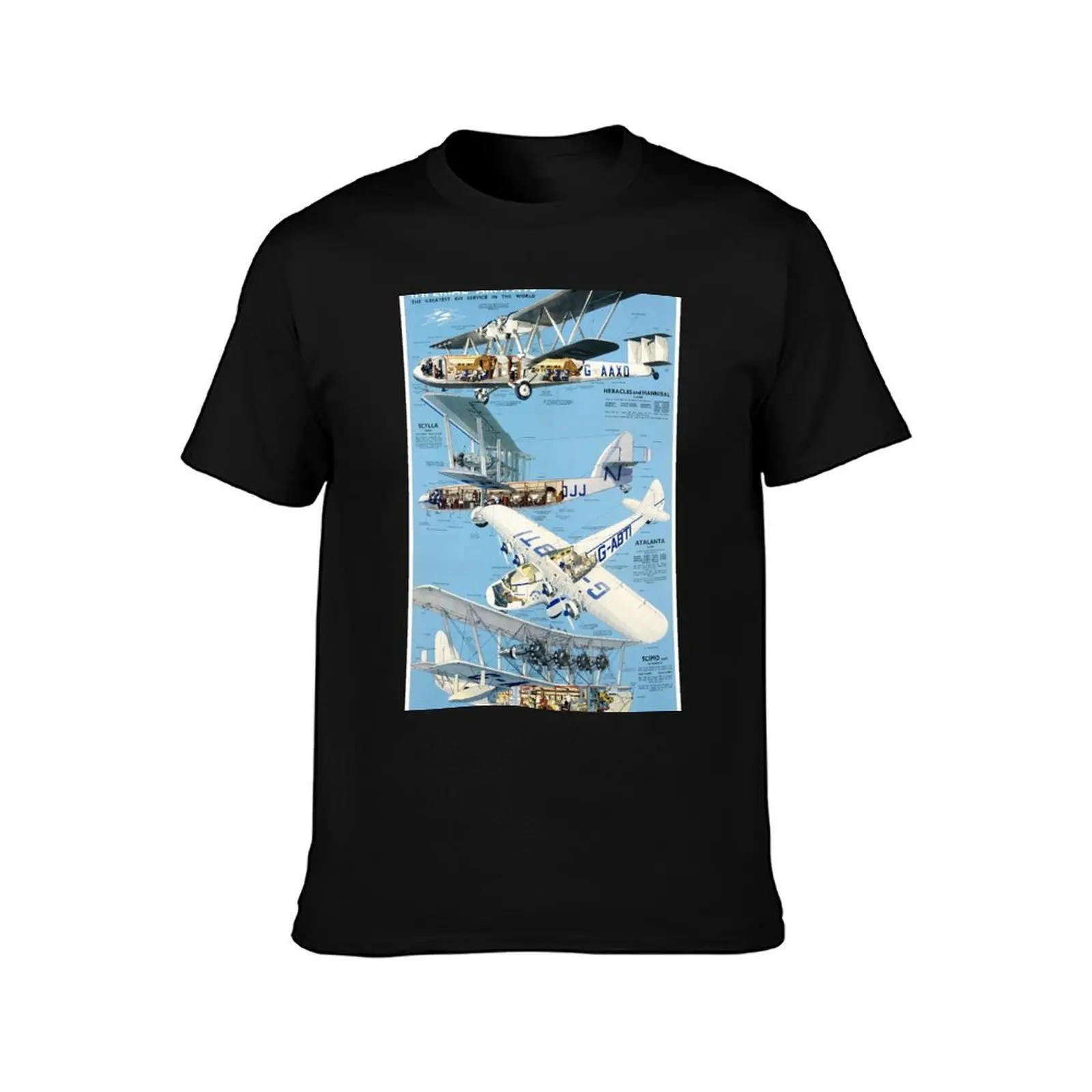 Imperial Airways Vintage Advertising Poster Restored T-Shirt Sports Basic Short Sleeve T-Shirt