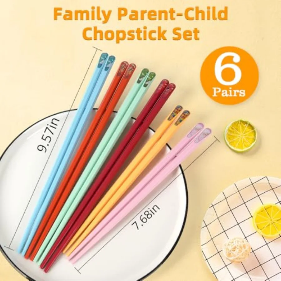 Fiberglass Reusable Chopsticks 6 Pairs 4 Adult 2 Fiberglass Material. Non Slip Dishwasher Safe. 356°F Heat Resistant. BPA Free.