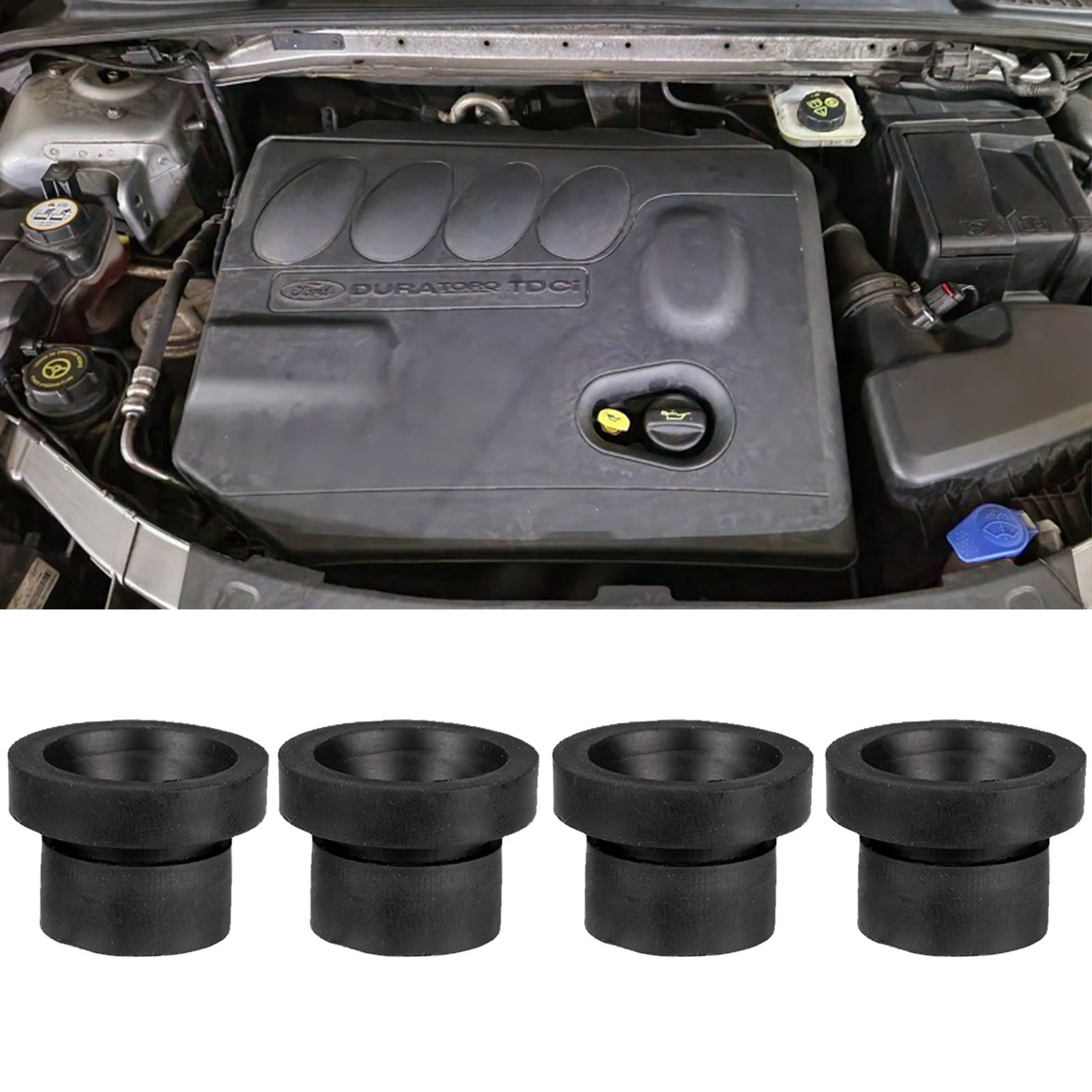 4X Kauçuk Motor Kapağı Grommet Tampon Montaj Çalı Stoper Peugeot 407 Motor Kaputu Contaları Araba Motor Parçaları İç Styling