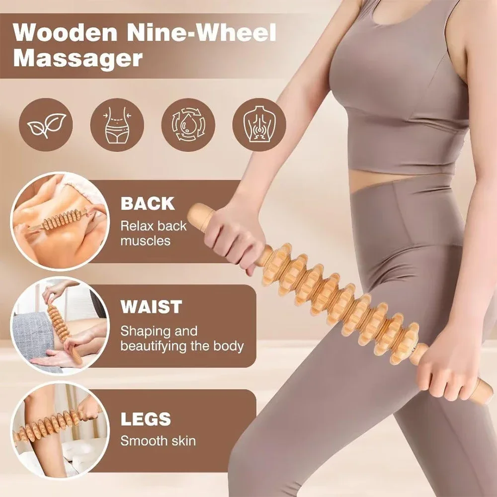 Professional Wooden Massager Anti-Cellulite Massager Maderoterapia Kit Body Sculpting Tools for Body Gua Sha Muscle Pain Relief