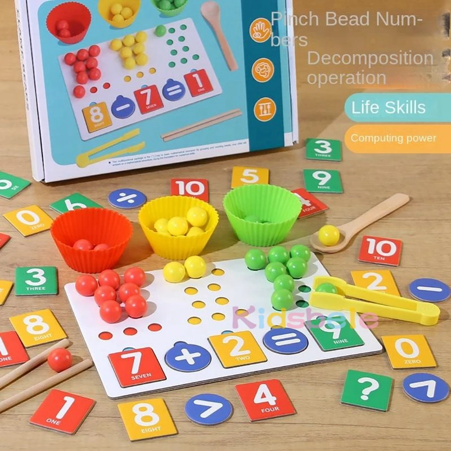 Crianças clipe contas aprendizagem matemática brinquedo cor cognição matemática aritmética emparelhamento educação precoce montessori matemática brinquedos