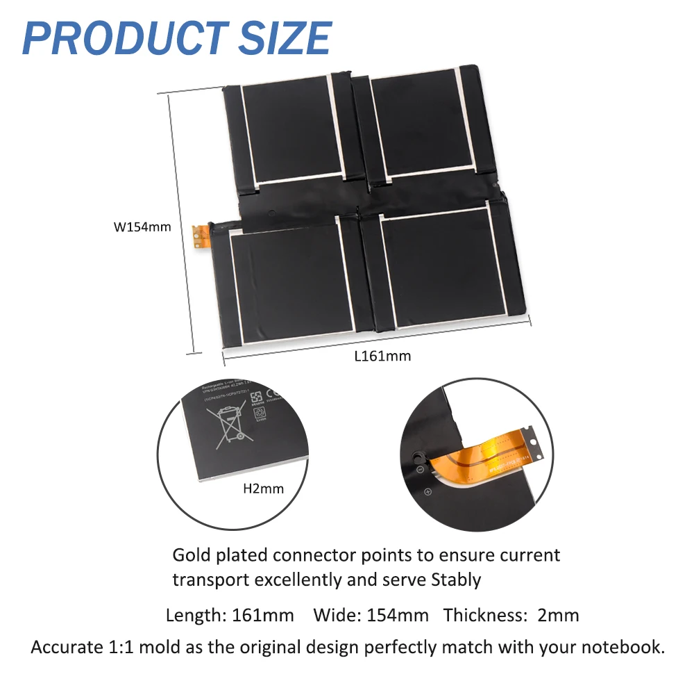 ETESBAY MS011301-PLP22T02 노트북 배터리, 마이크로소프트 서피스 프로 3 1631, G3HTA005H, 1577-9700, 42WH, 5547mAh