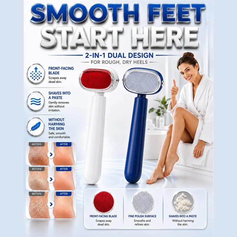 Dual‑Sided Foot Callus Remover, Professional Dead Skin Shaver for Heel Sole, Anti‑Cut Pedicure Tool for Hard Cracked