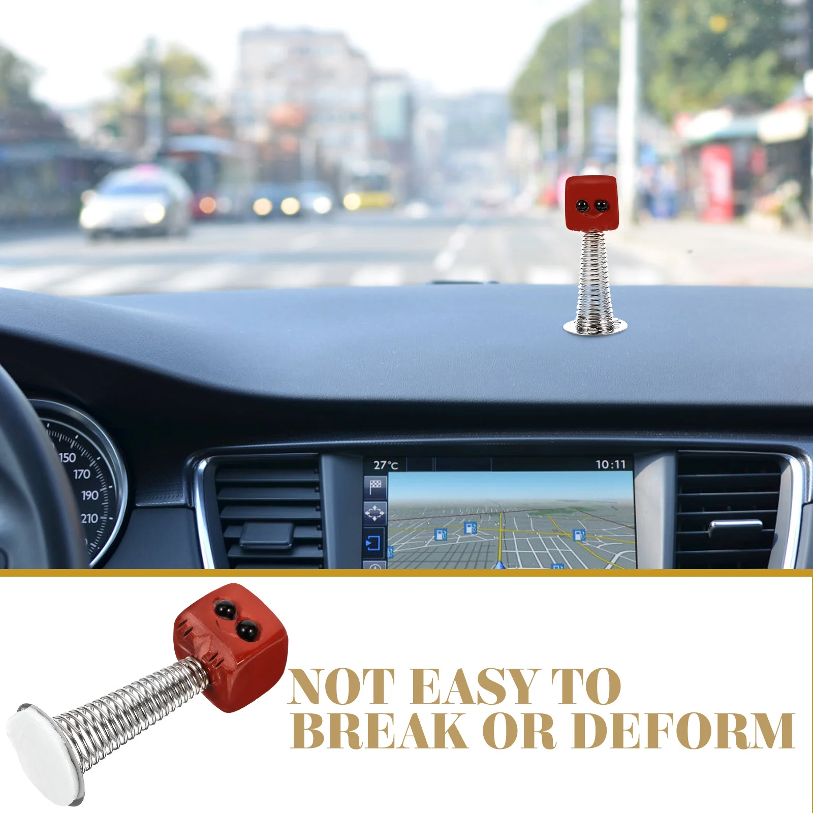 

Cartoon Crystal Shaking Head Car Decoration Mini Dashboard Ornament Spring Figurine Small Vehicle Accessory Unique Auto Decor