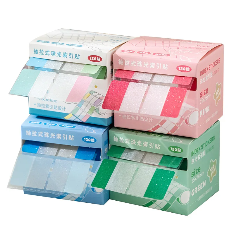 Pull out pearl index sticker with high appearance and stickiness, learning classification memo and guide, convenient sticker